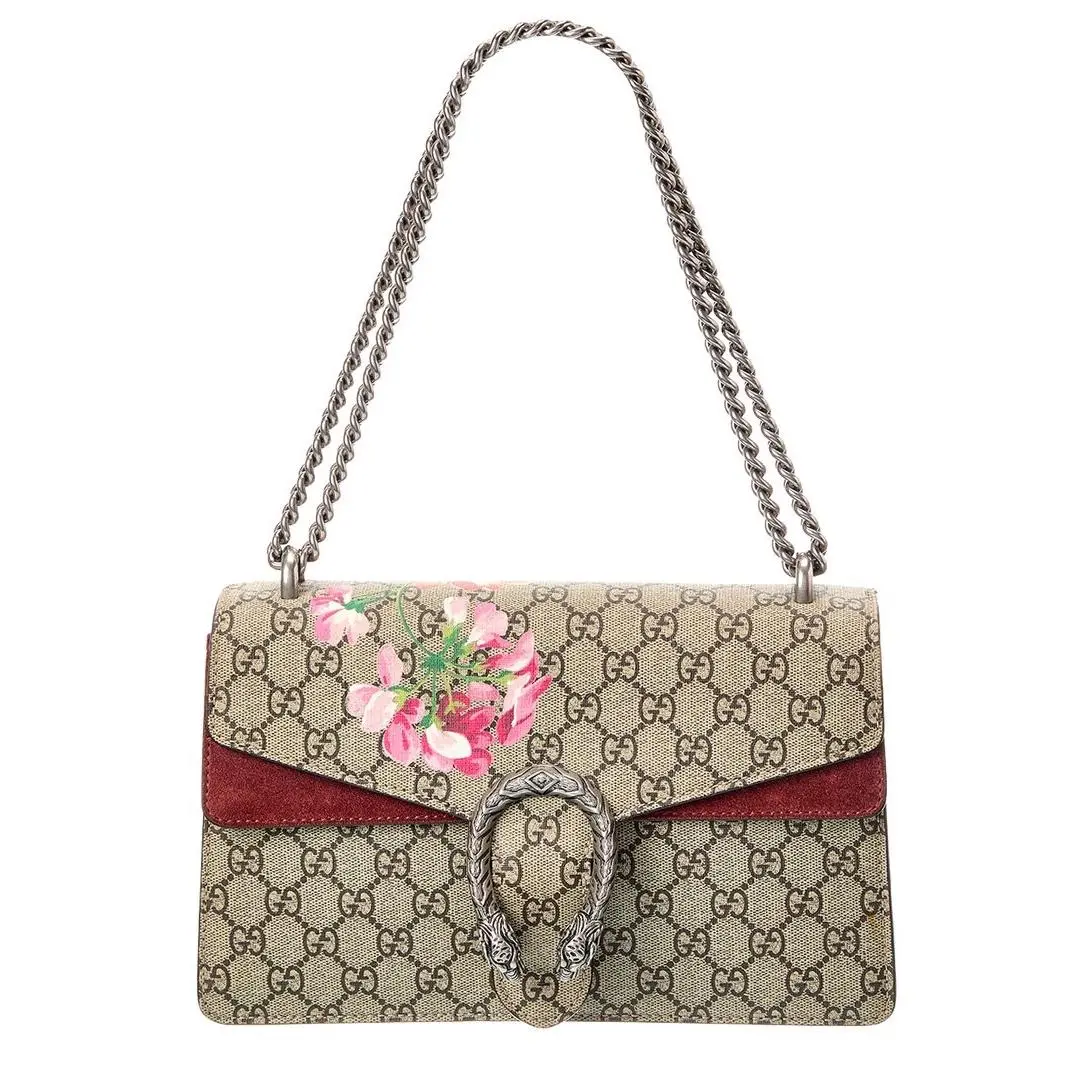 Gucci Beige Multicolor Dry Rose Blooms Gg Supreme Canvas Super Mini Dionysus - Exterior: Dry Rose