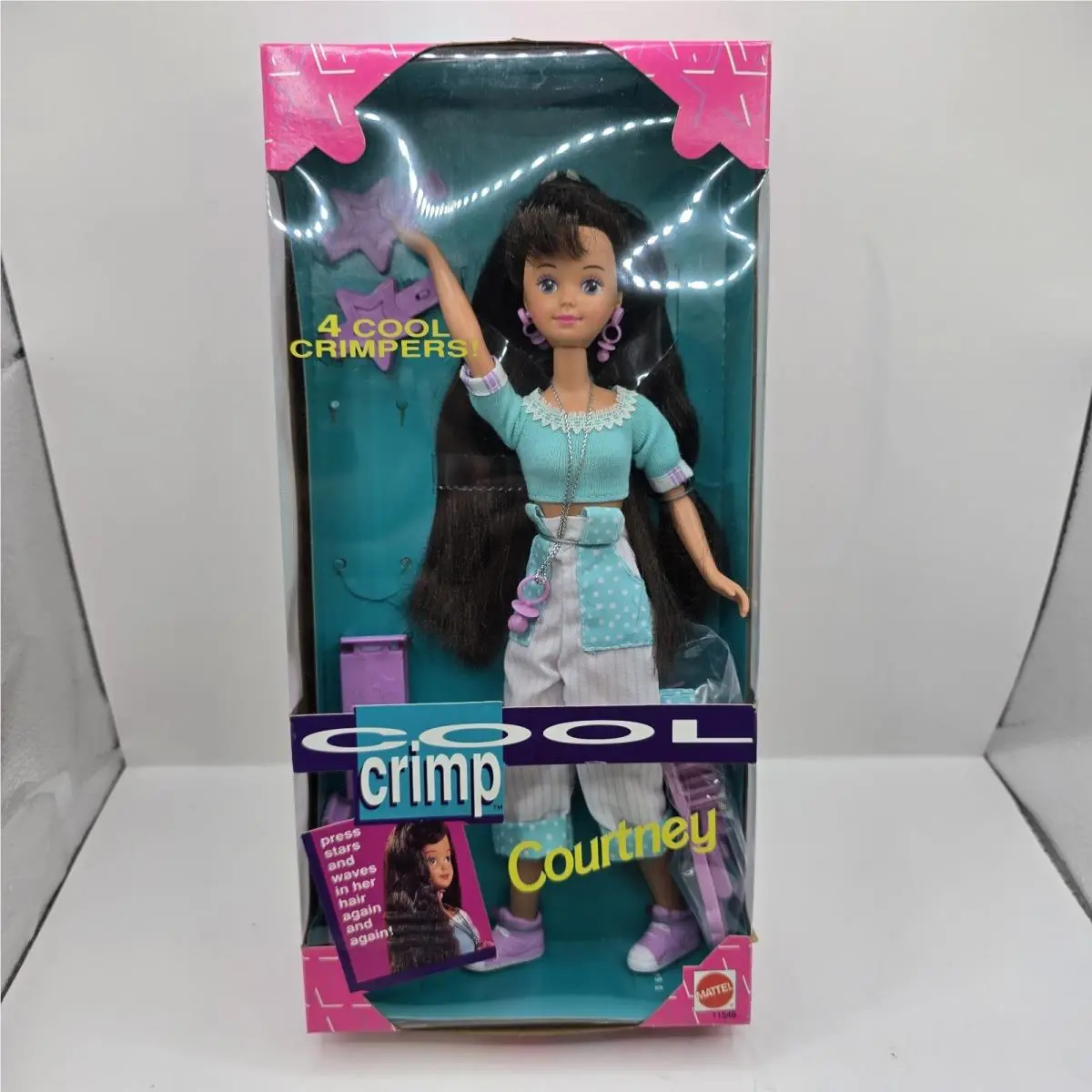 1993 Cool Crimp Courtney Doll Mattel 11548 Nrfb Vintage 90s Hair Crimping