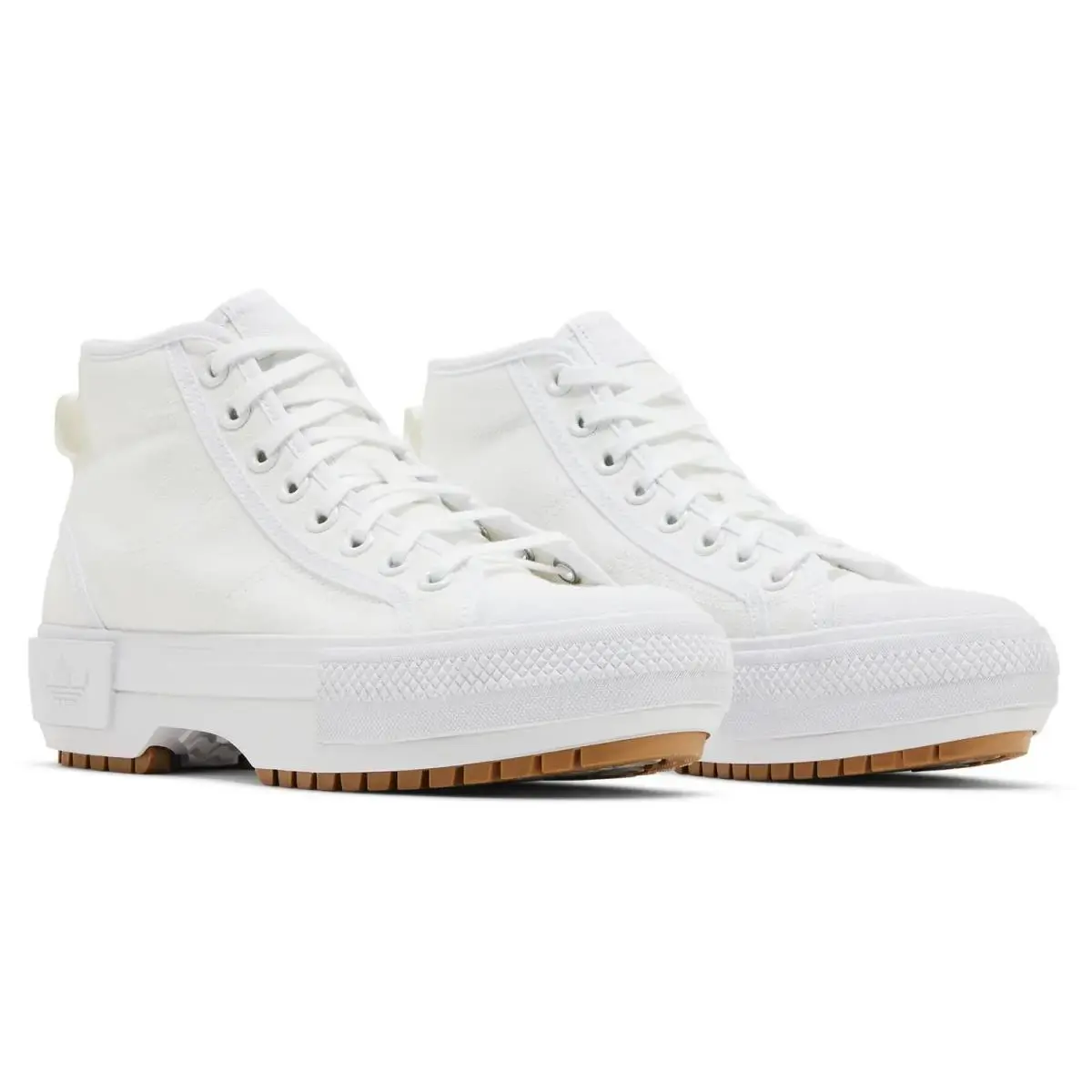 Nizza Trek Athletic Shoes White Canvas High-top Sneakers Size 8 by Adidas