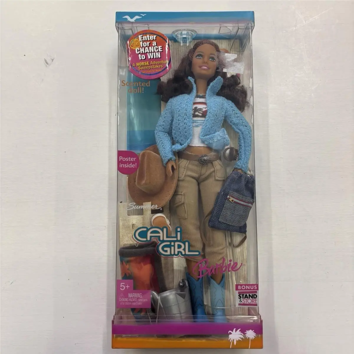 Mattel Barbie Cali Girl Summer AA Doll Scented Western Cowgirl Poster Stand