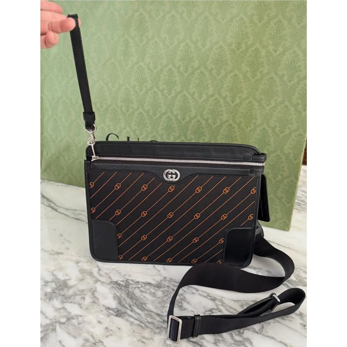 752595 Unisex Interlocking Medium GG Messenger Bag by Gucci
