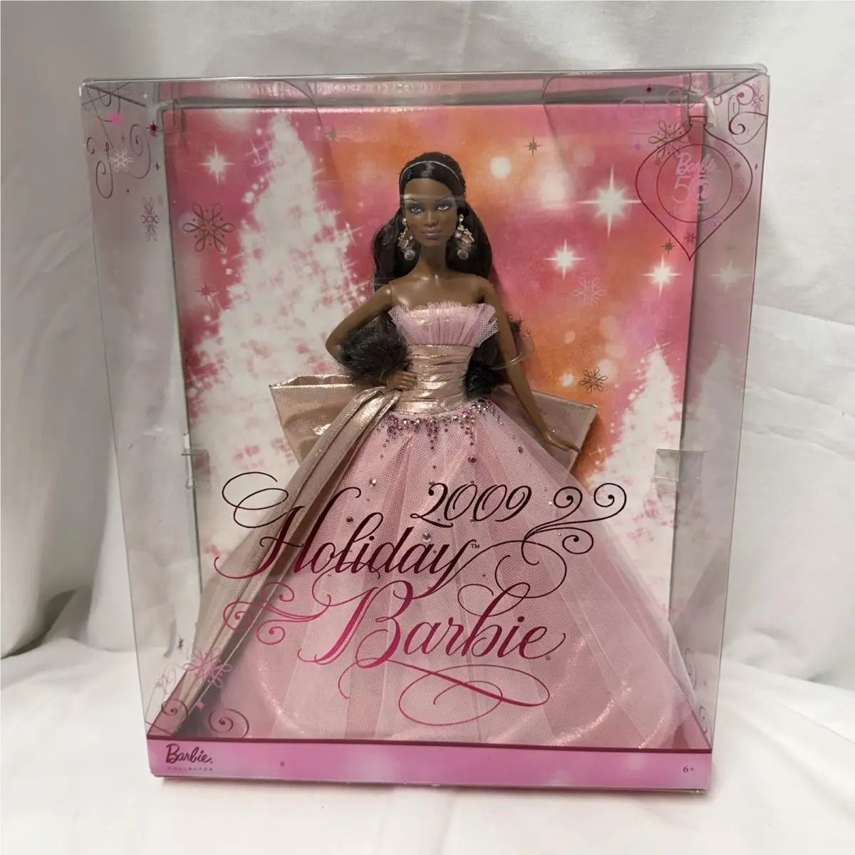 Holiday Barbie Doll 2009 50th Year Anniversary African American Mattel Nrfb Rare
