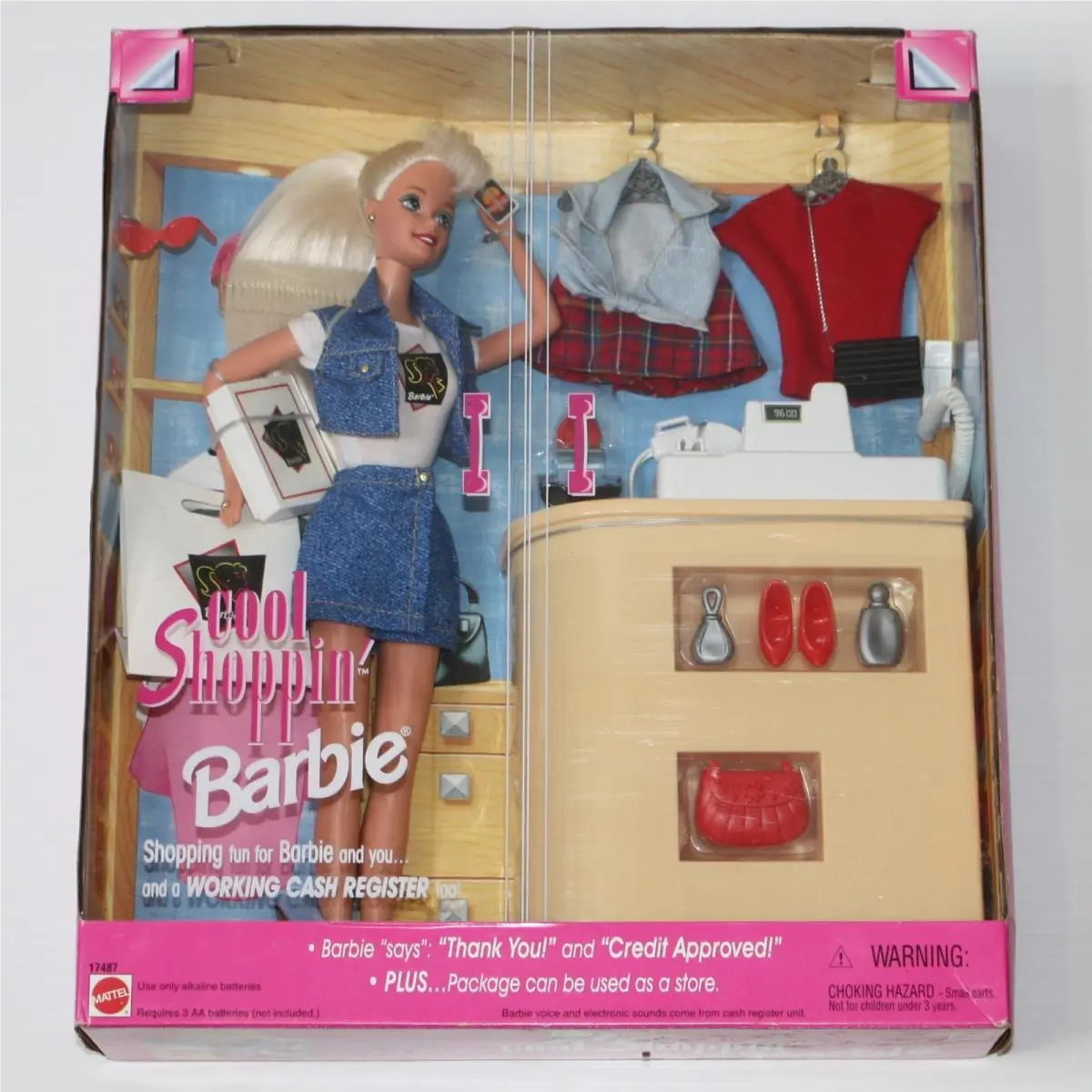 Cool Shoppin` Barbie Vintage 1997 Playset and Doll with Cash Register