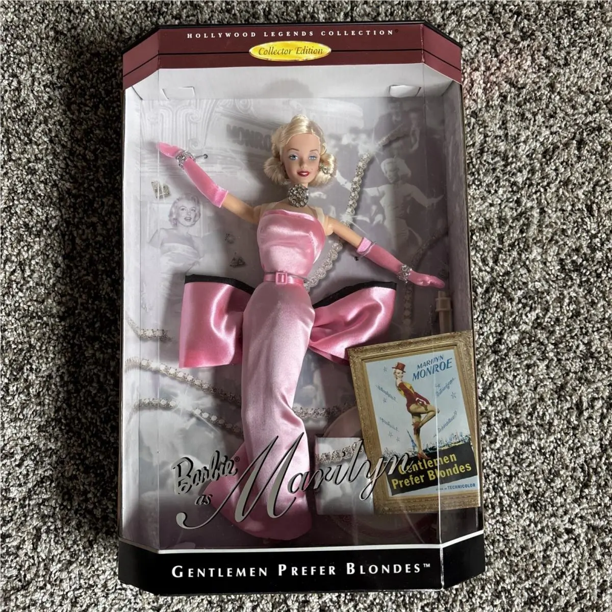 Vtg 17451 Barbie Marilyn Monroe Hollywood Legends Doll Gentlemen Prefer Blondes