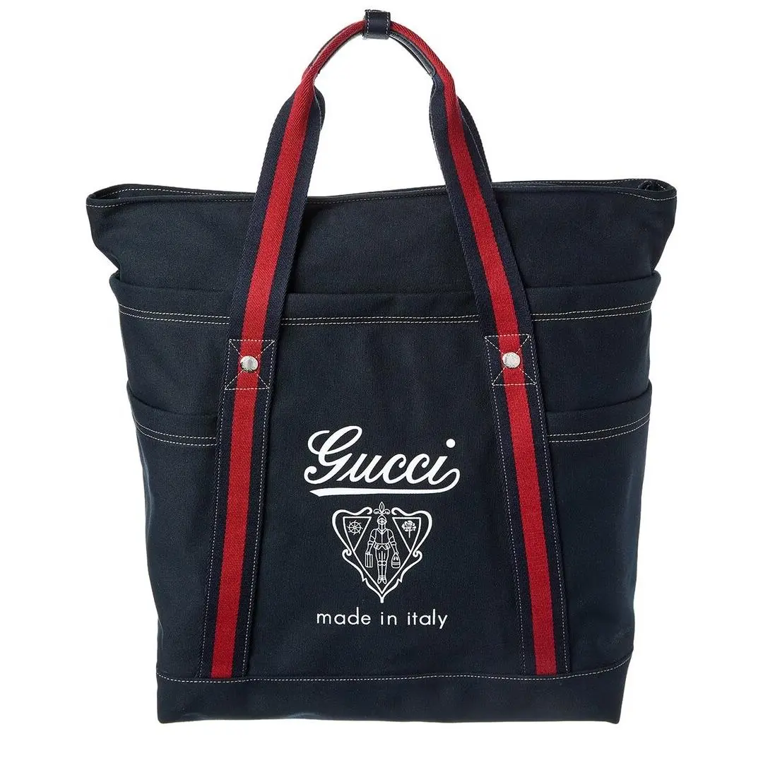 Gucci Coat Of Arms Large Canvas Tote Men`s Black Os
