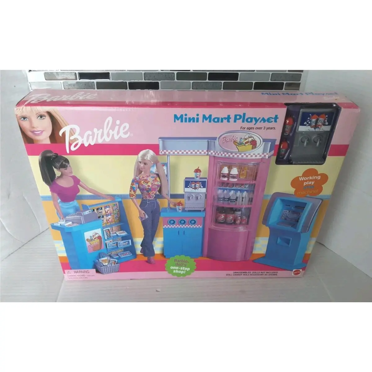 Vtg 2002 Barbie Mini Mart Playset 47809 Working Play Atm Icee Machine