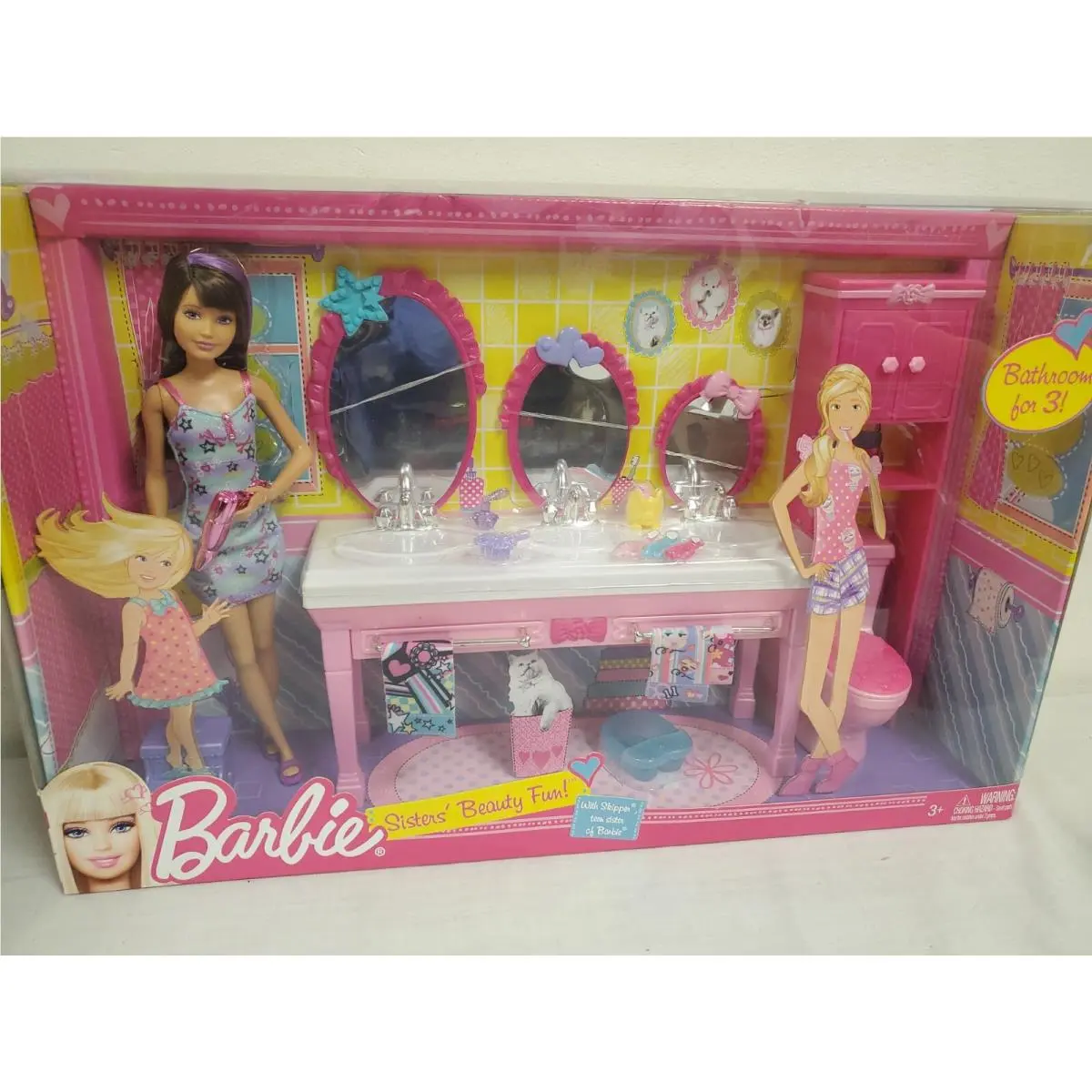 Mattel 2010 Barbie Sister’s Beauty Fun Bathroom Playset Skipper Doll Sink Toilet