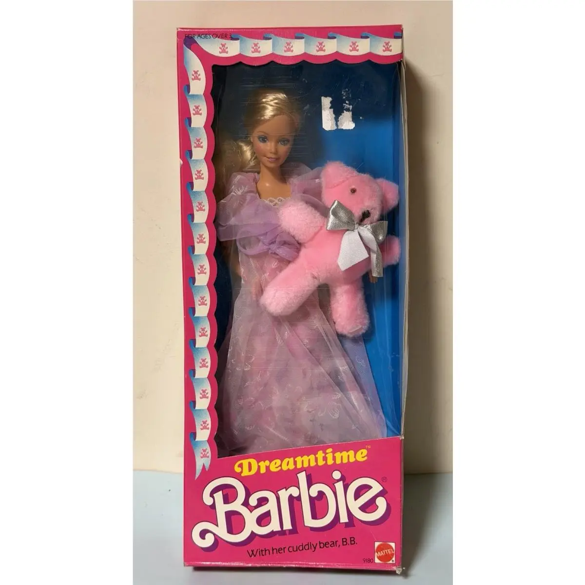 Barbie Dreamtime Doll with Her Cuddly Bear B.b. 1984 Mattel 9180 Vintage Nrfb