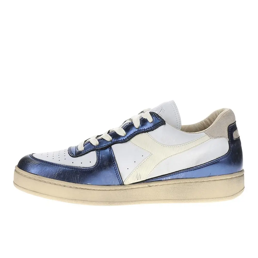 Diadora shoes - diadora Mi Basket Low Metallic Dirty Lace Up - 179034-C8859 - White 1