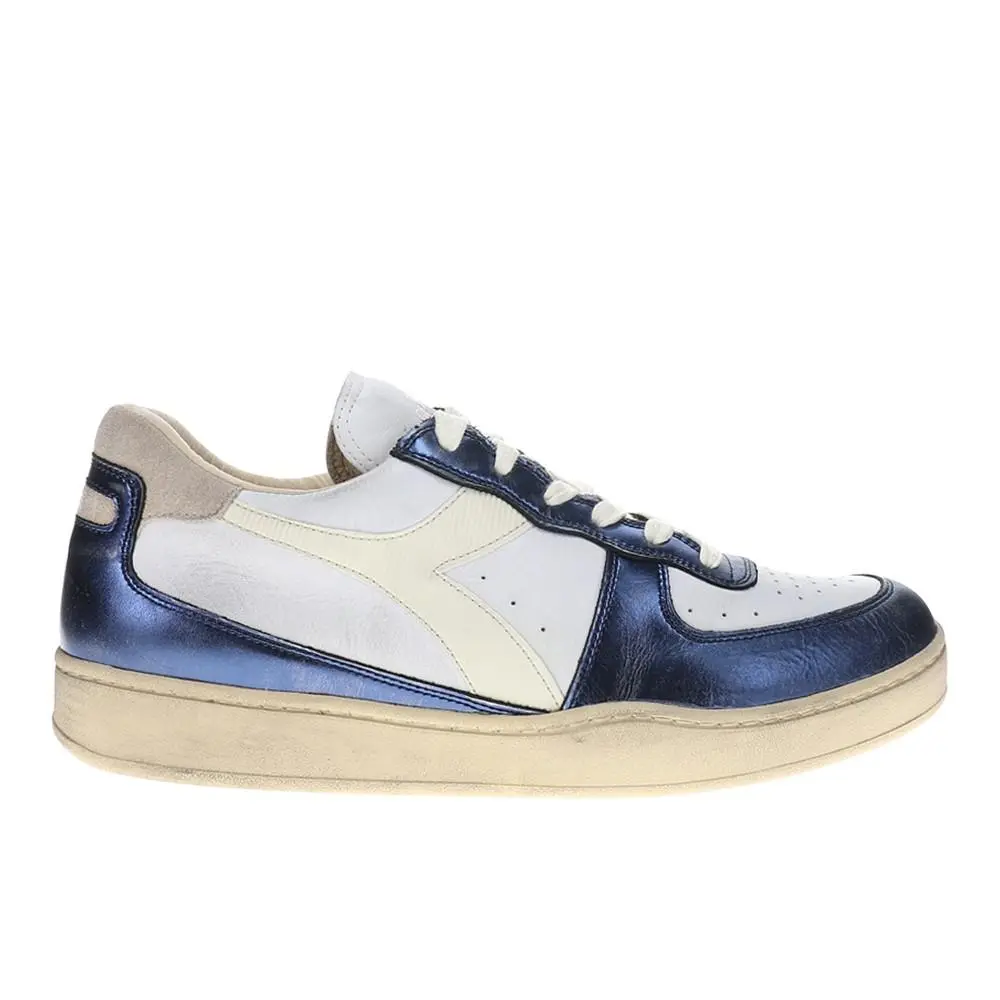Diadora shoes - diadora Mi Basket Low Metallic Dirty Lace Up - 179034-C8859 - White 4