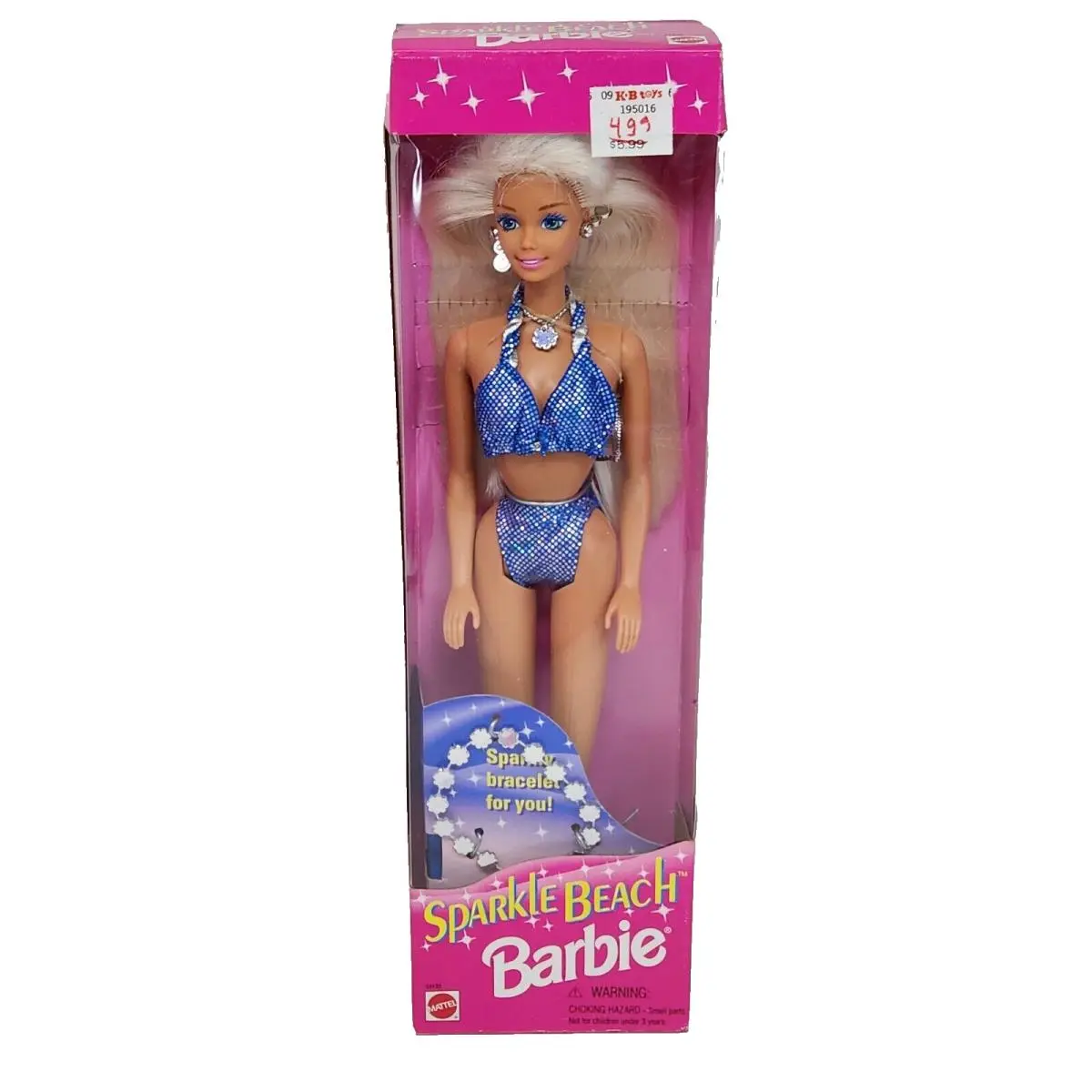 Vintage 1995 Sparkle Beach Barbie Doll Mattel 13132 Bracelet