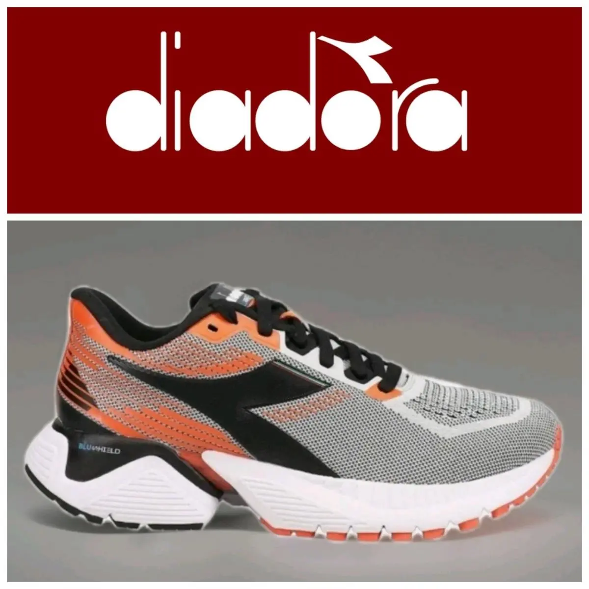 Men`s SZ 12 Diadora Mythos Blushield Vigore Running Shoe. Orange / Black