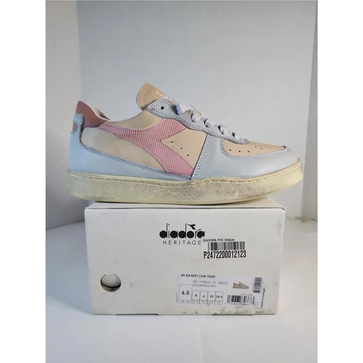 Diadora Mi Basket Low Used Mi Basket Low `appleblossom` Orange Sneakers Shoes Womens 8 US