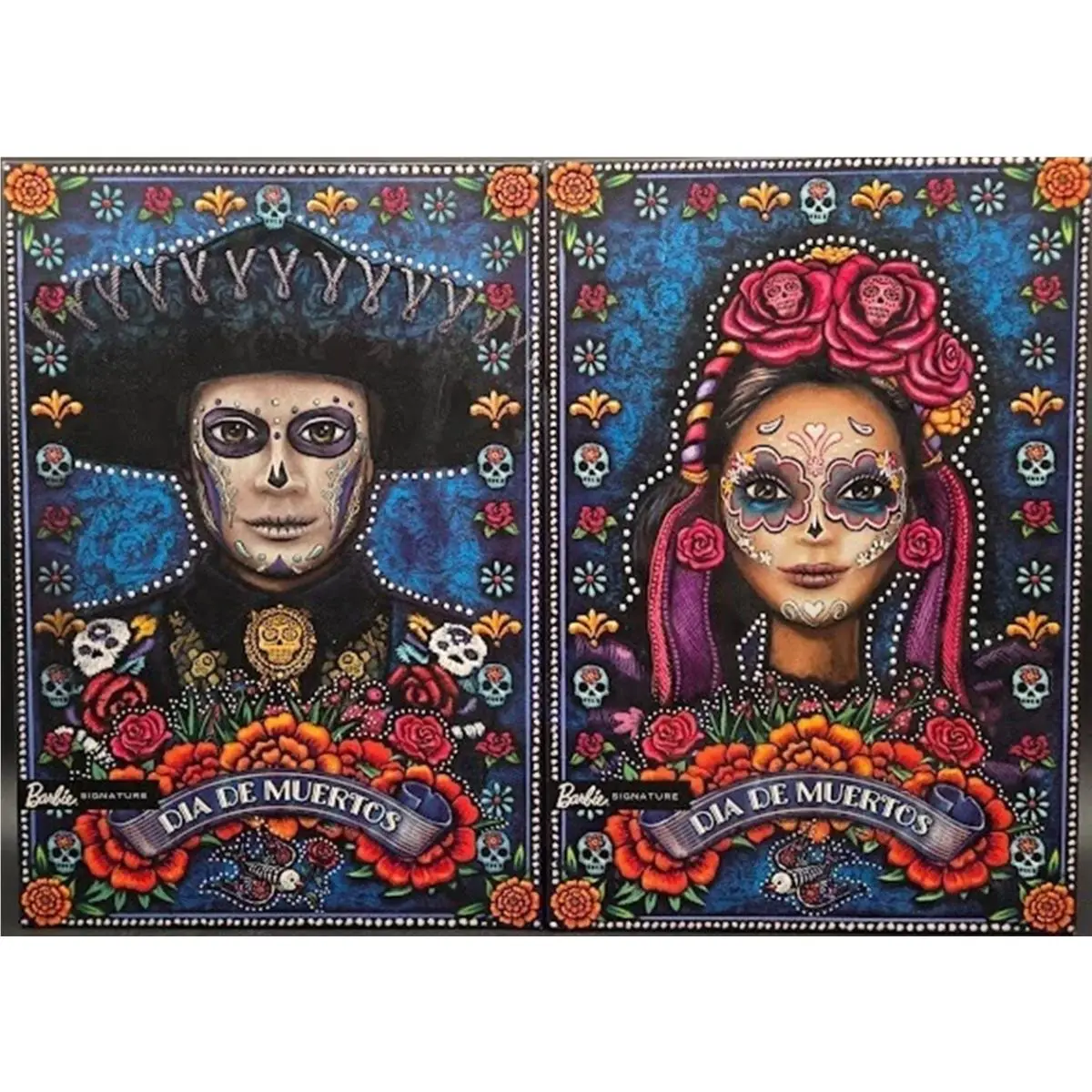 Mint 2022 Barbie + Ken Signature Dia De Muertos Day Of Dead Dolls HBY09 + HBY10