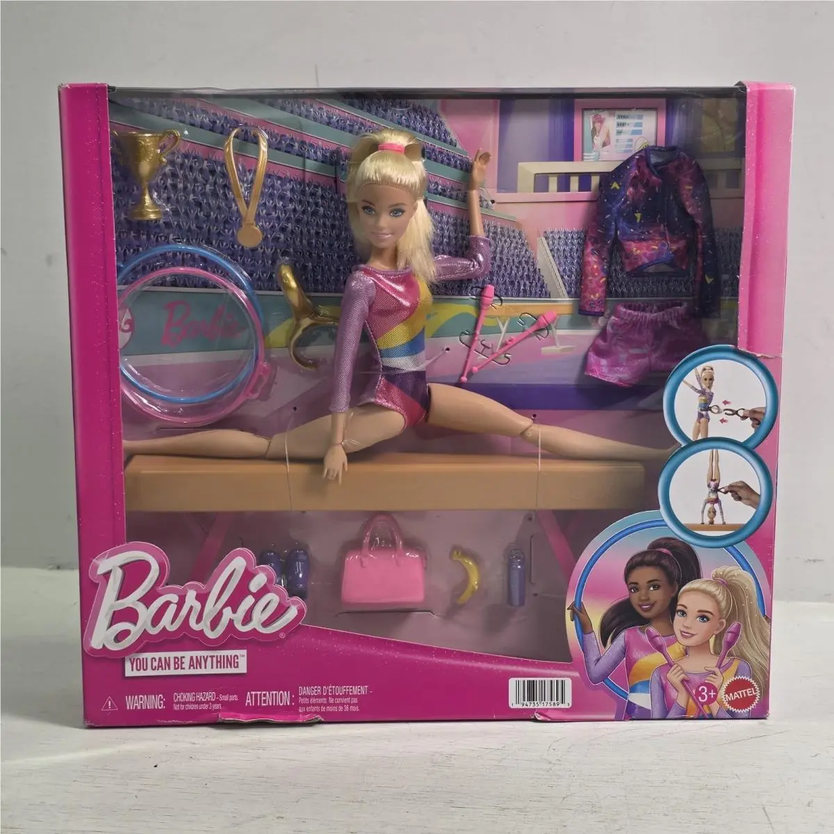Barbie Gymnast Doll Playset with Beam Accessories Outfit Changes Olympics