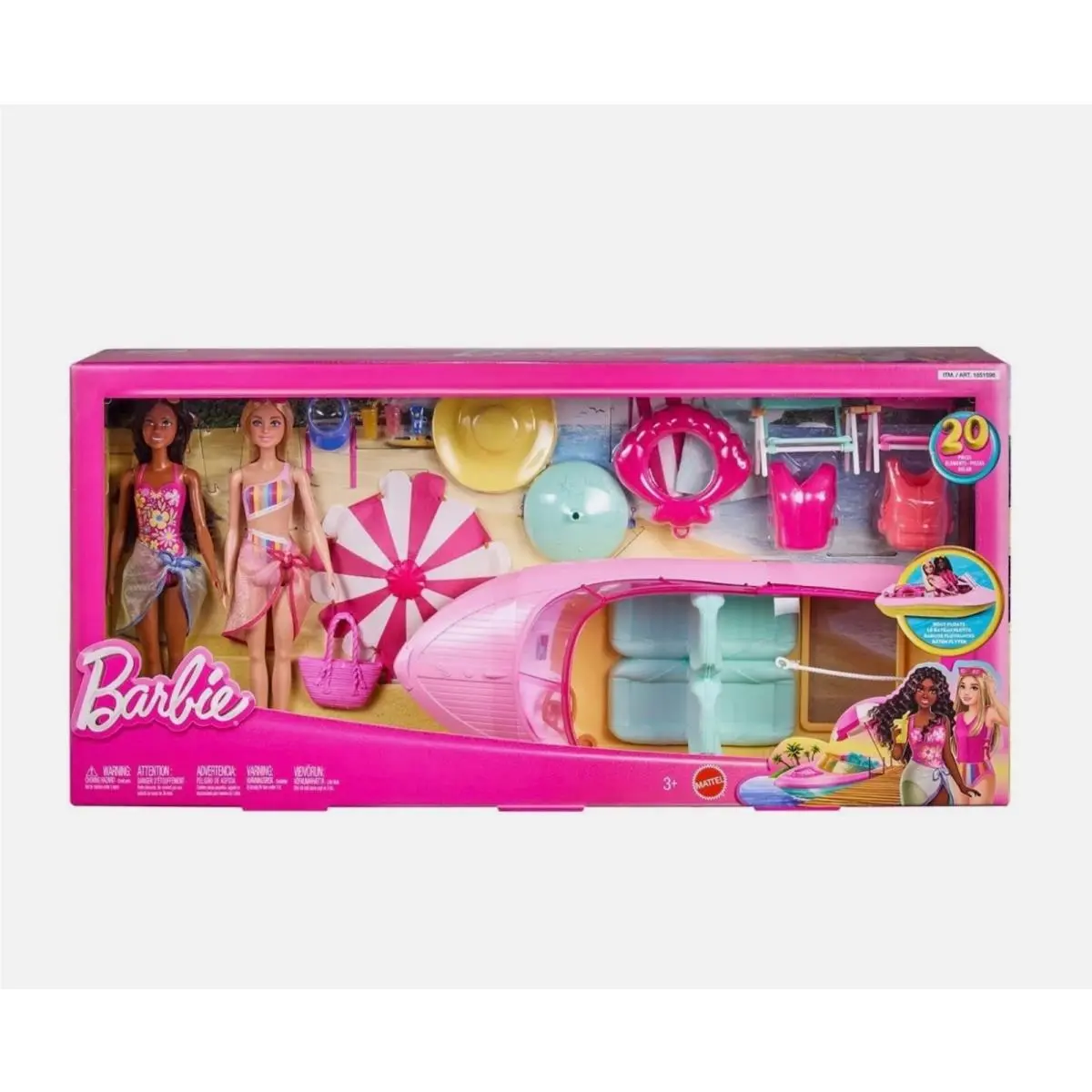 Mattel Barbie Lake Adventure 20 Piece Playset 2 Dolls Boat Floats 1851598
