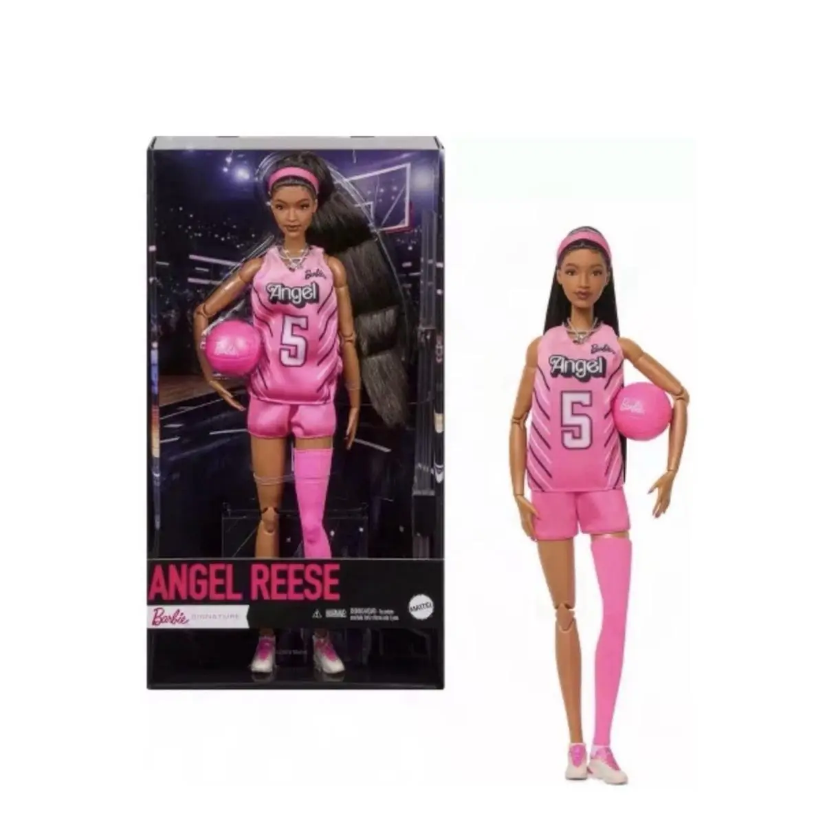 Angel Reece Signature Barbie 2026 Barbie Doll w/ Pink Uniform