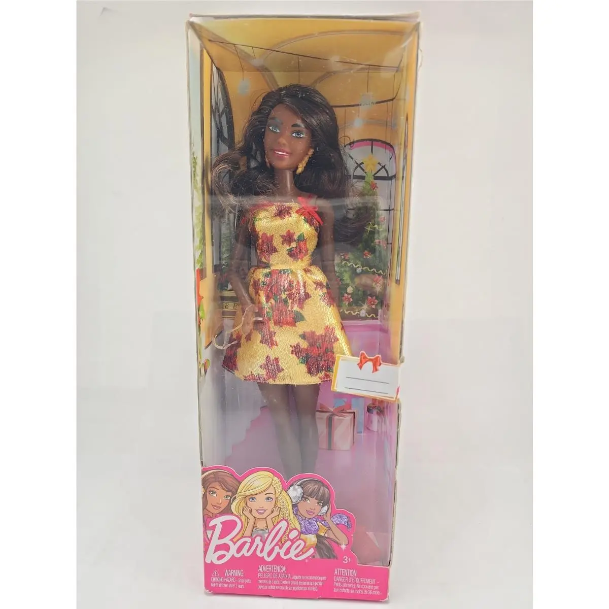Barbie Holiday African American Gold Dress FTF79