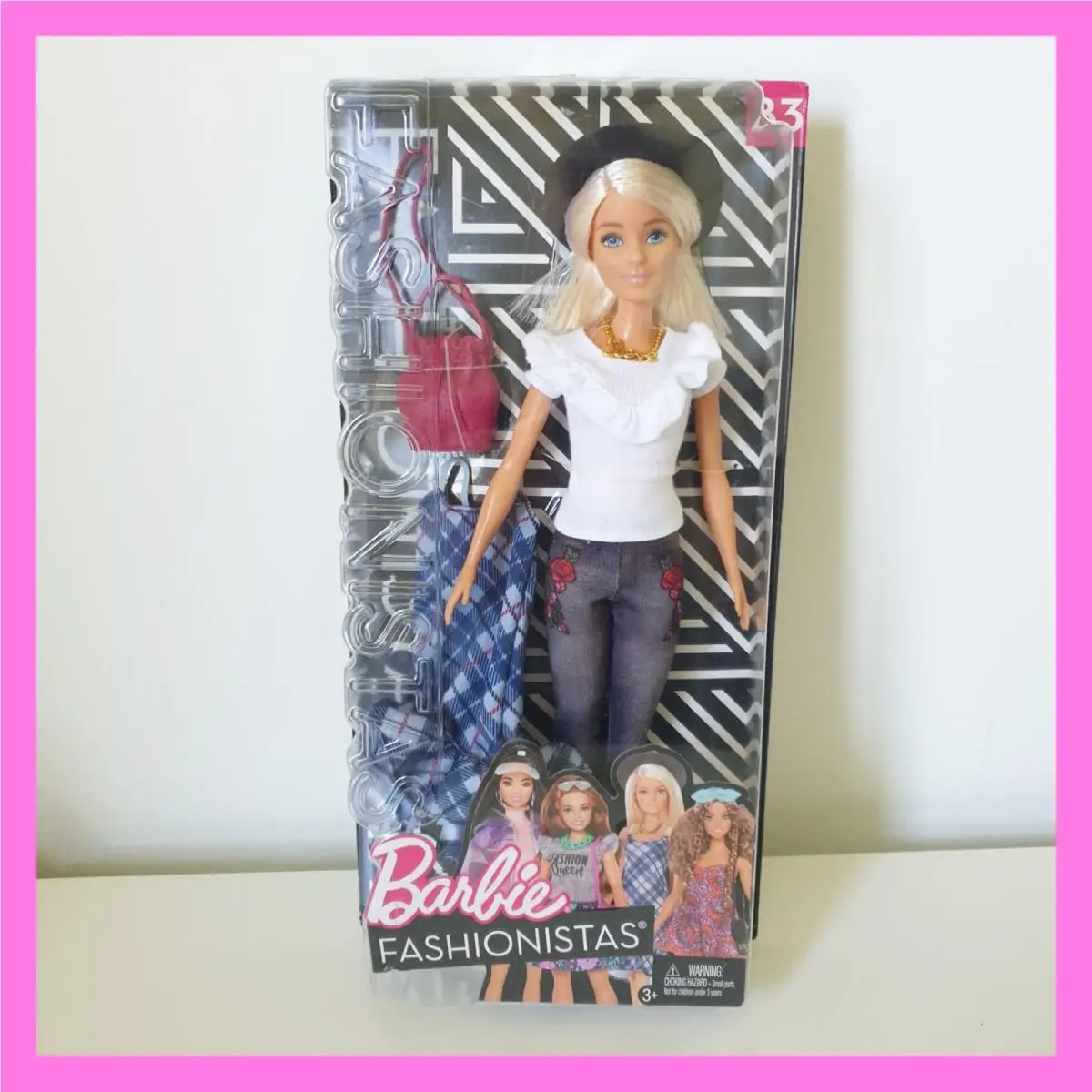 Barbie Fashionistas 83 Doll 2017 Additional Outfit Hat Roses Pants FJF68 Nrfb