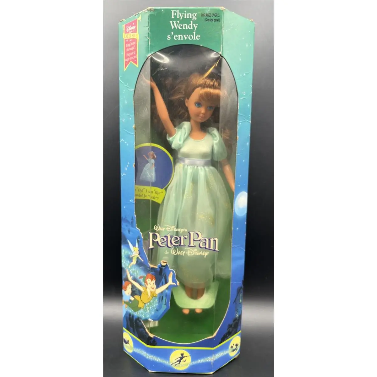 Walt Disney`s Peter Pan Flying Wendy Doll 1993 Mattel No. 10720 Euro Disney
