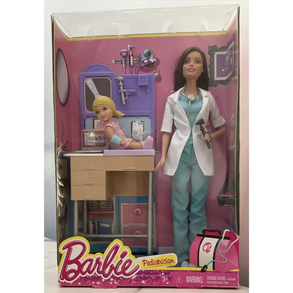 Barbie Doll Pediatrician Playset Doctor Toddler Patient DKJ12 2015 Hard To Find