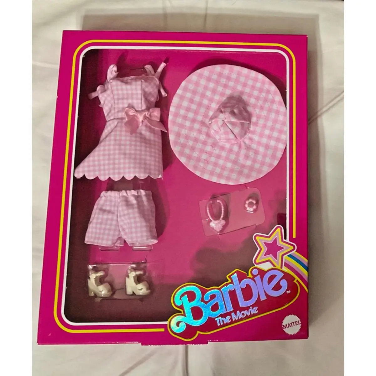 Barbie The Movie Pink White Checkered Fashion Pack Nrfb