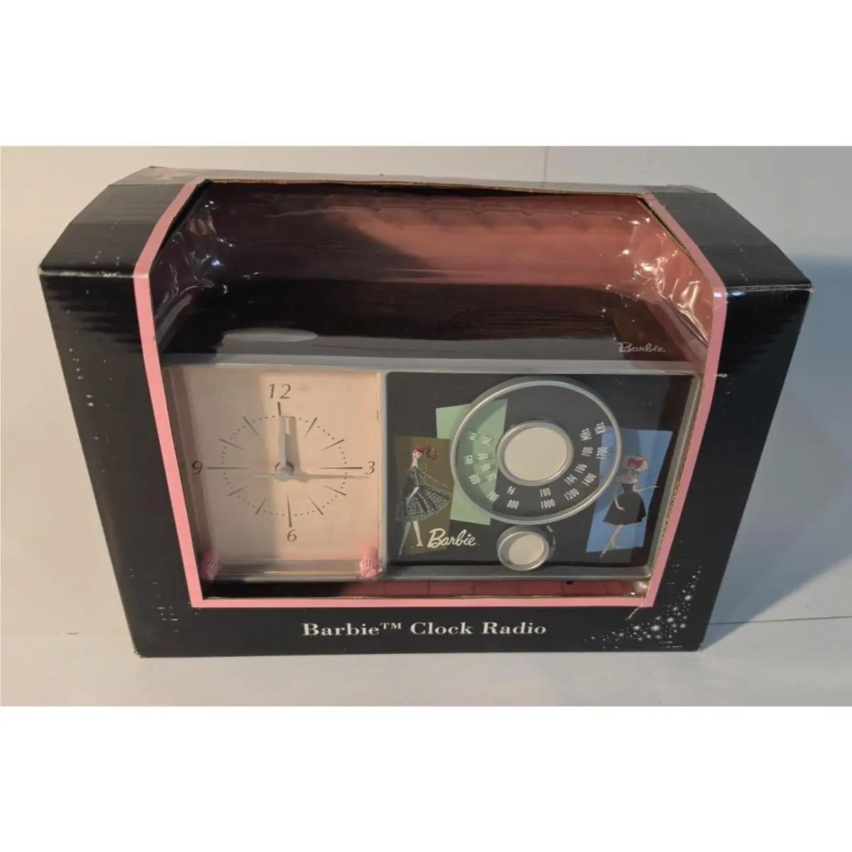 2002 Mattel Barbie Doll Nostalgic Am/fm Vintage Clock Radio