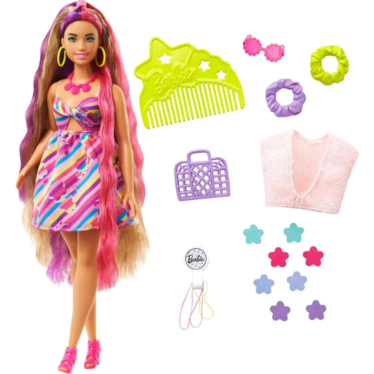 Barbie Totally Hair Doll 8.5 Inch Multicolor Styling Accessories Gift For Kids