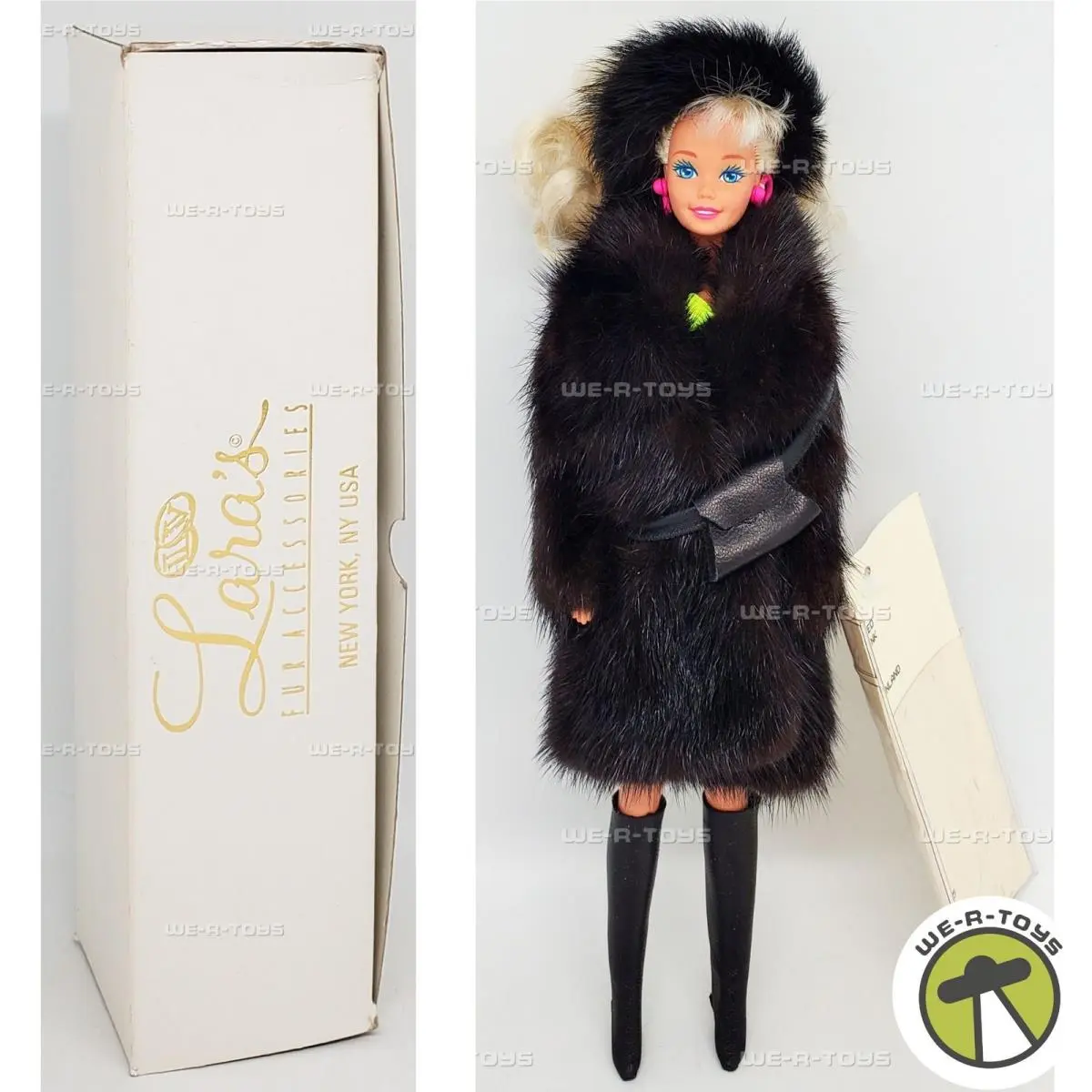 Lara`s Fur Accessories York NY Usa Barbie Doll in a Ranch Mink Coat