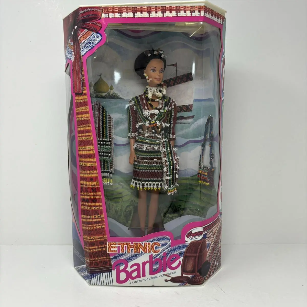 1994 Mattel Ethnic Barbie 61369 9909 Nrfb Fantasy Of Ethnic Collection