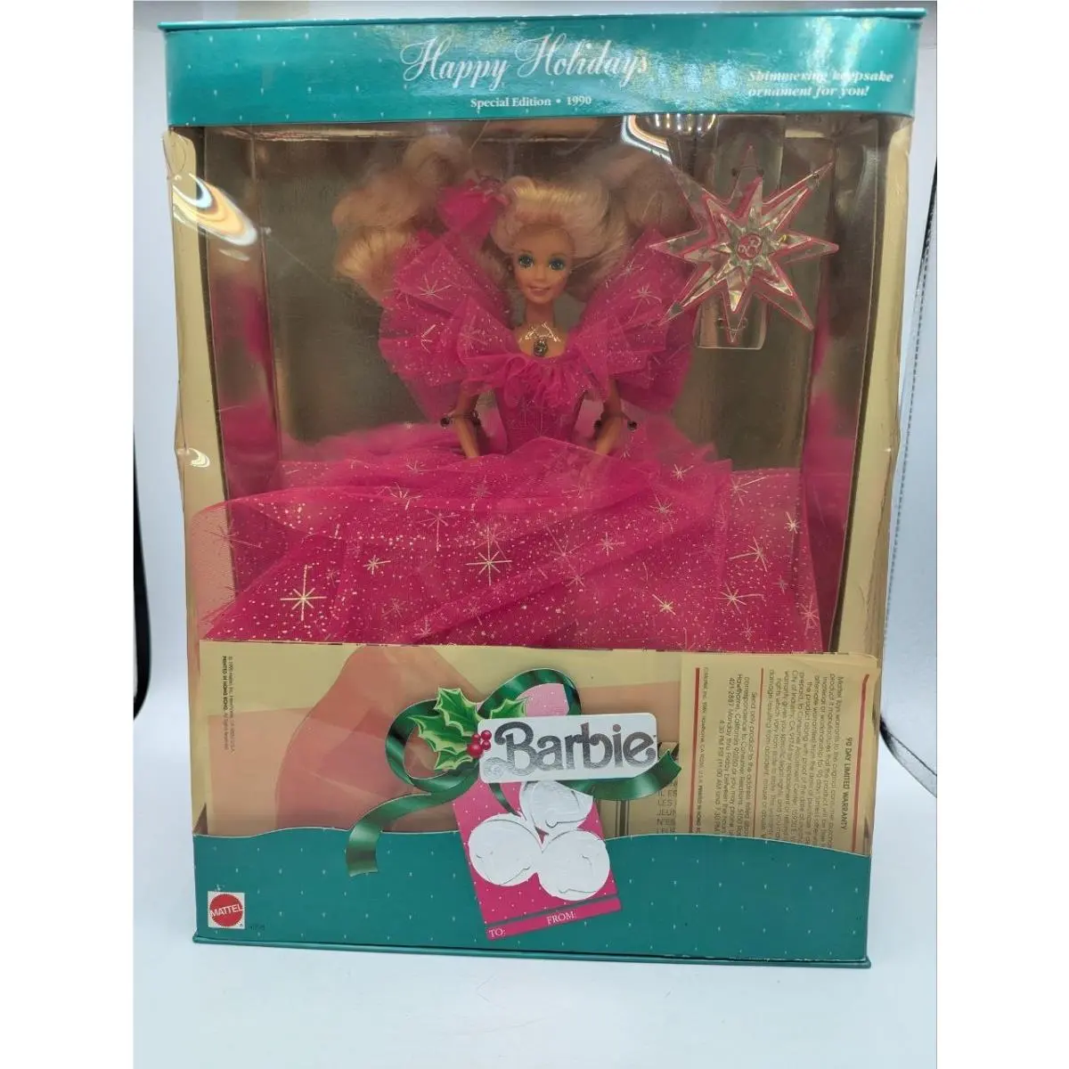Vintage Barbie 1990 Mattel Happy Holidays Special Edition Fashion Doll BA10