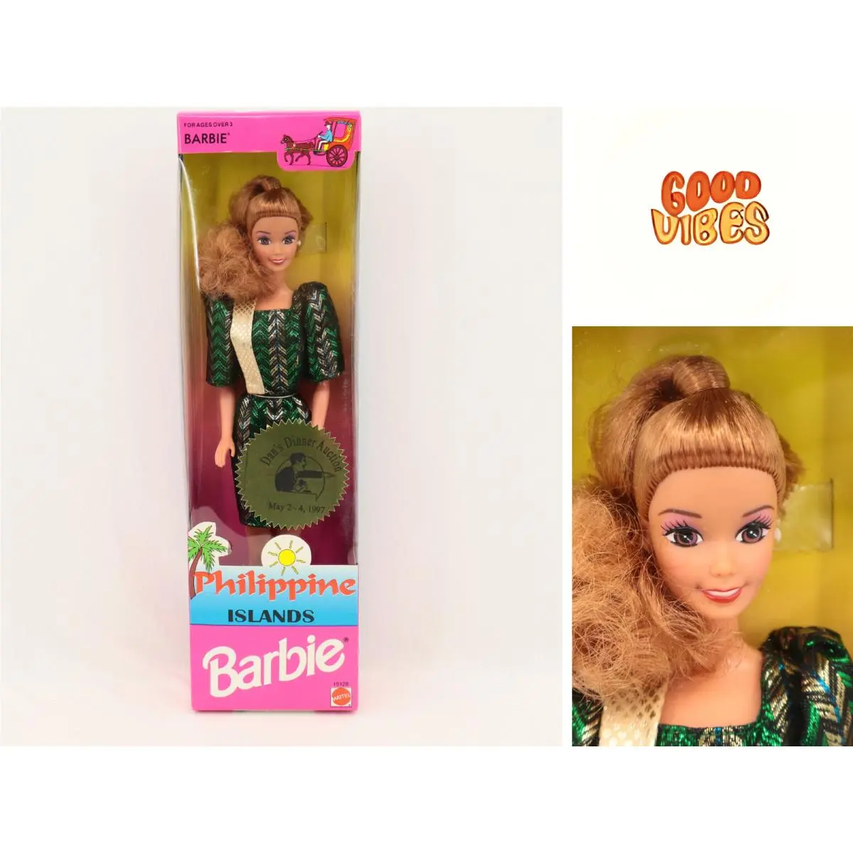 Vtg 1996 Barbie Philippine Islands Dan’s Dinner Auction Convention Nrfb 15128
