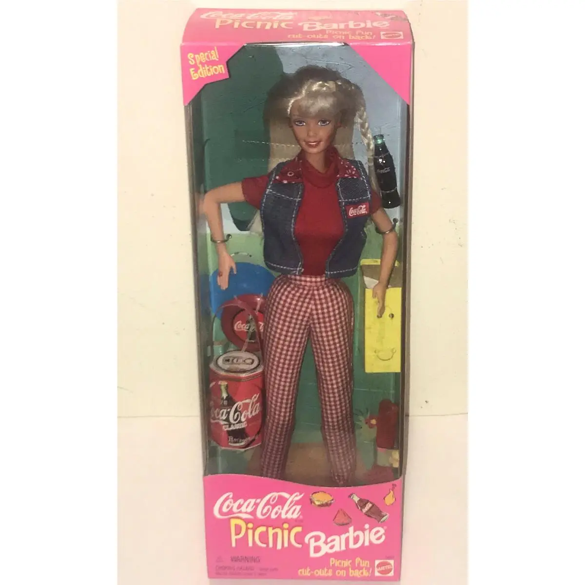 1997 Coca Cola Coke Picnic Barbie Doll w/ Bottle Mattel Collector Edition 19626