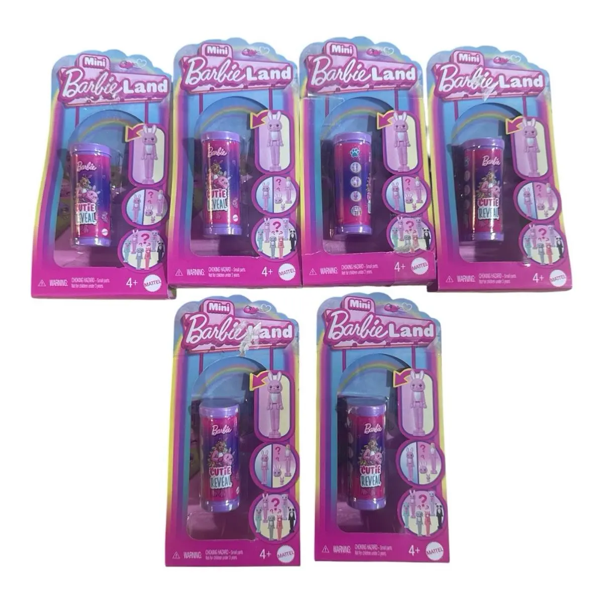 Mini Barbie Land Cutie Reveal Complete Set 6 Dolls 5 + Pink Llama Mattel