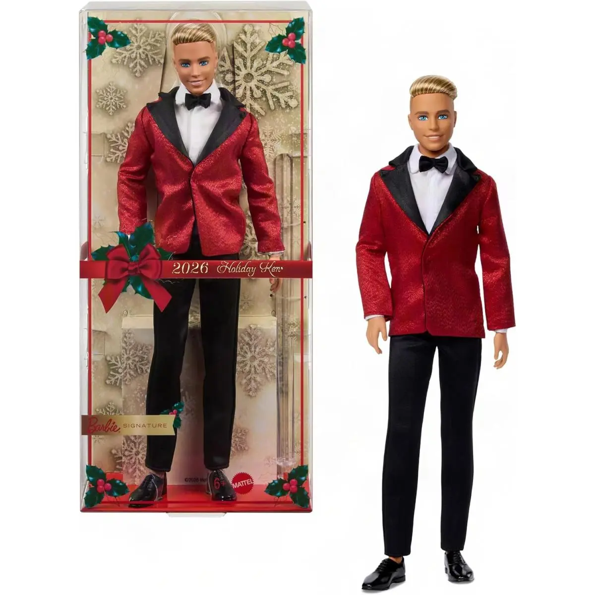 Barbie Signature 2026 Holiday Blonde Ken Collectible Doll Wearing Full Suit