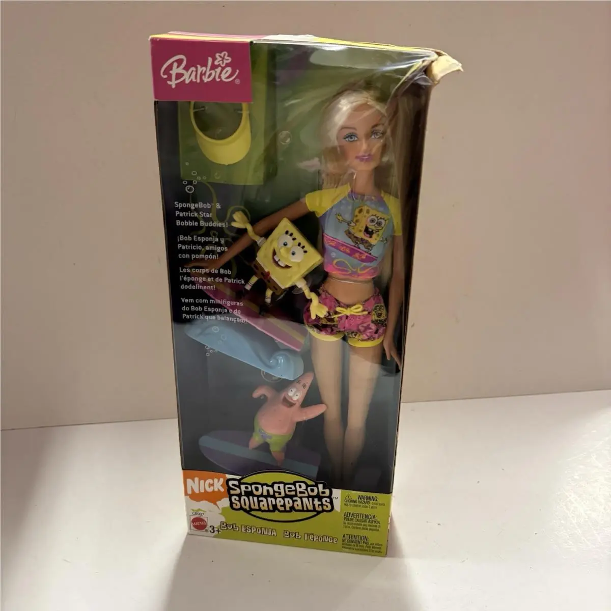Barbie Spongebob and Patrick Star Bobble Buddies Espanol 2004 Mattel C6907