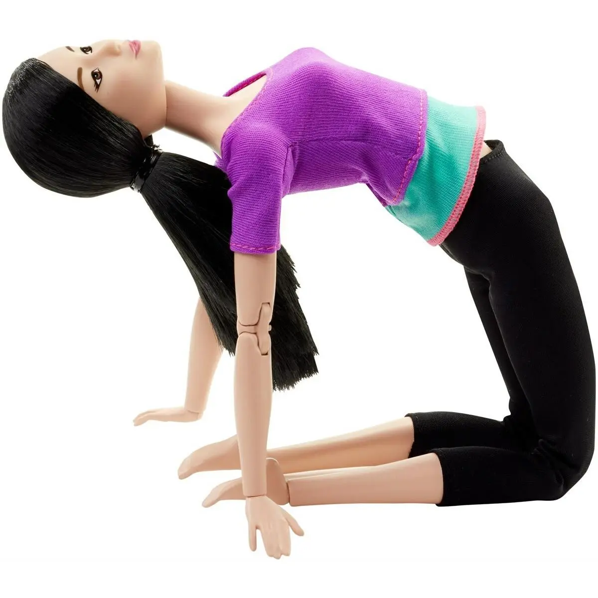 Barbie DHL84 Made to Move 11`` Doll with 22 Flexible Joints Asian Purple Top