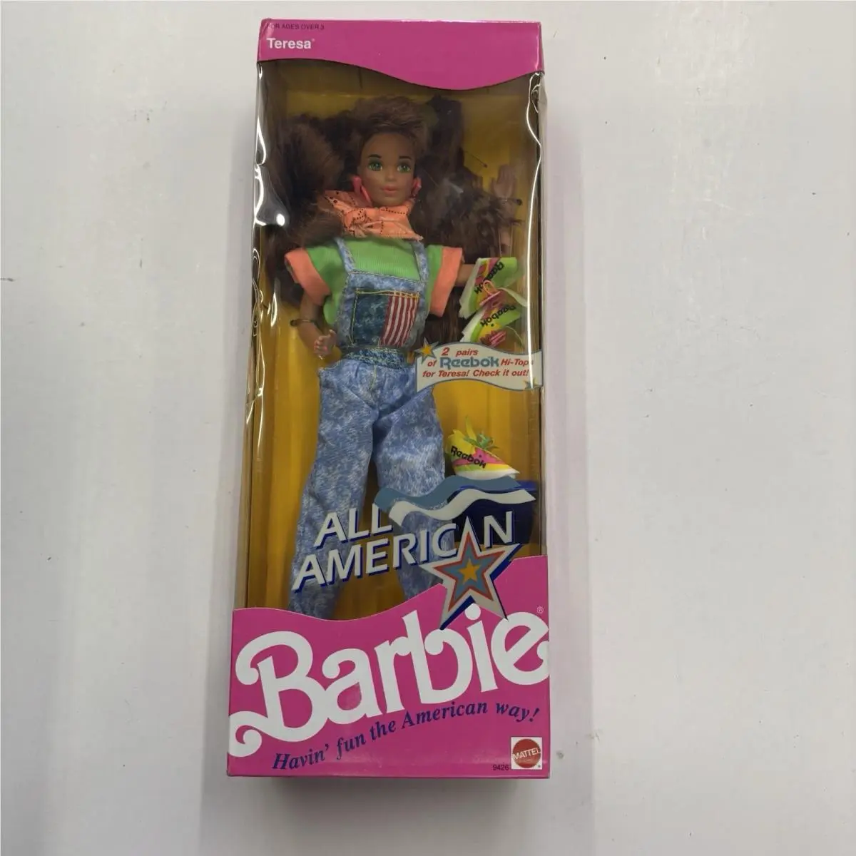 Vintage 1990 All American Teresa Barbie Mattel Reebok 9426