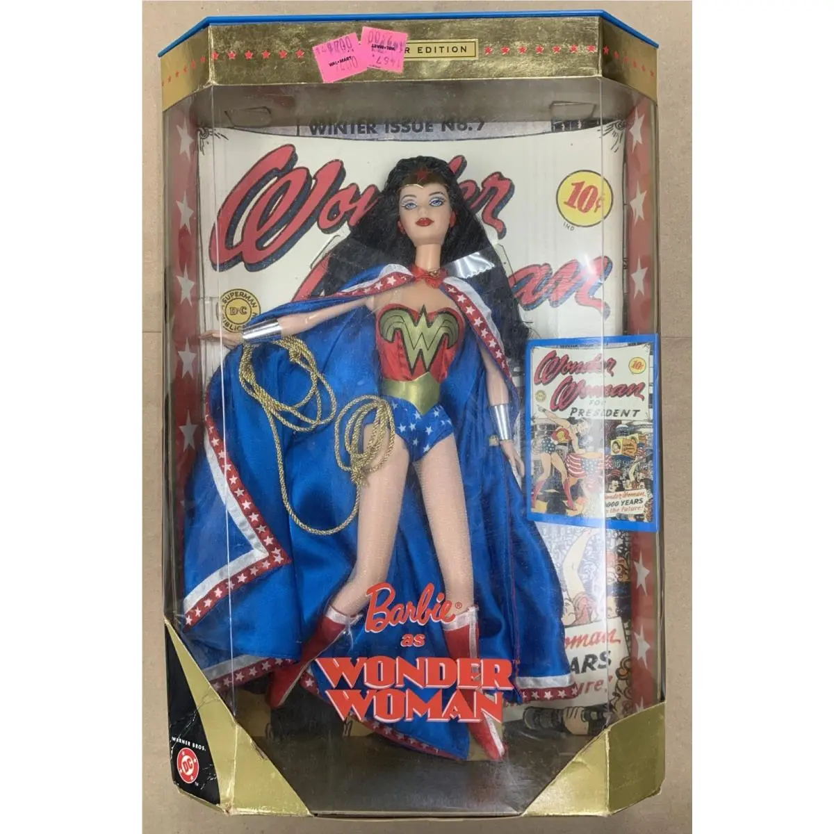 1999 Mattel Warner Bros DC 24638 Collector Edition Barbie Doll As Wonder Woman