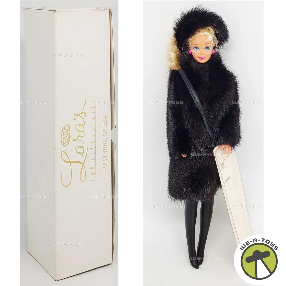 Lara`s Fur Accessories York NY Usa Barbie Doll in Ranch Mink Coat