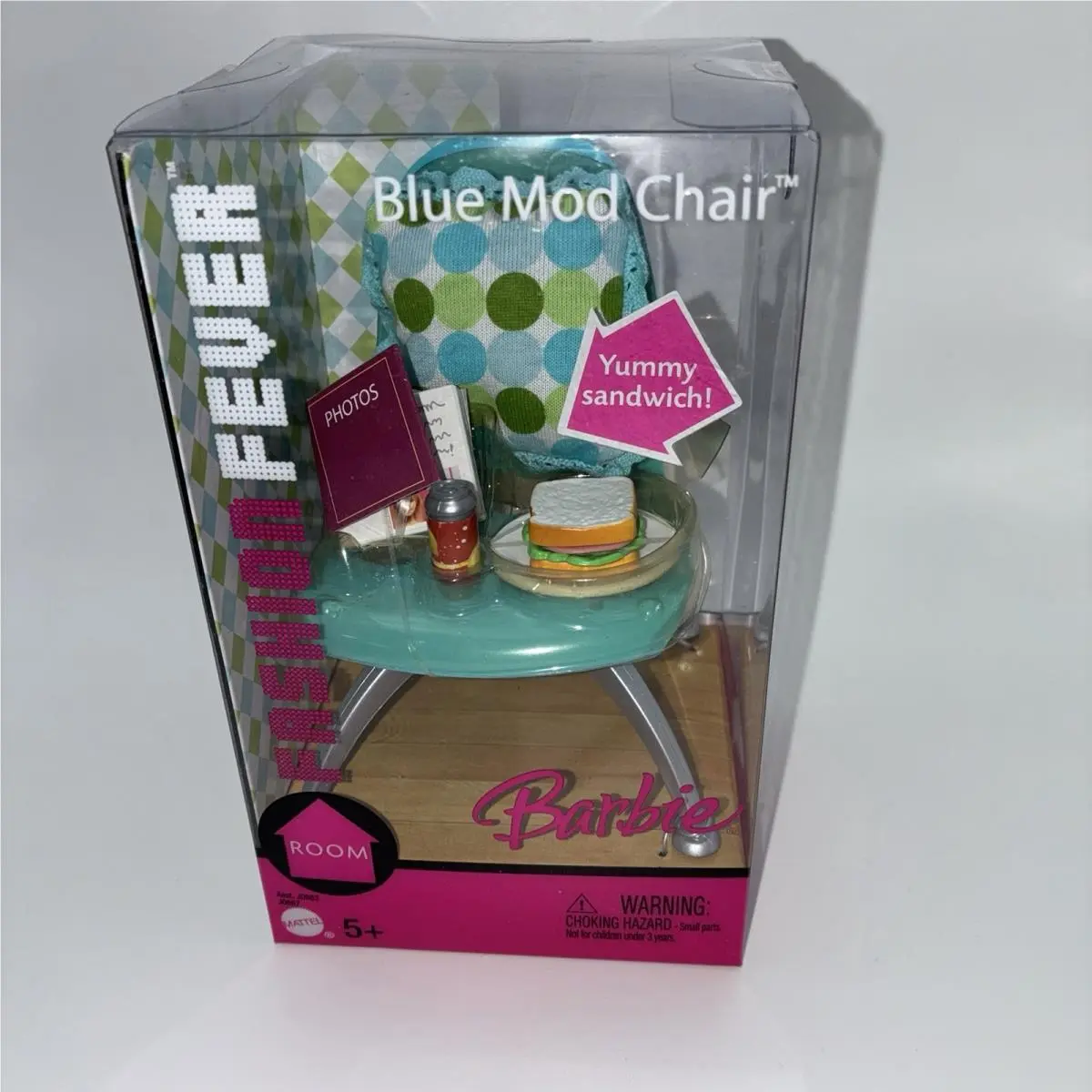 Barbie Fashion Fever Room Home Furniture Blue Mod Chair J0667 Mattel 2005