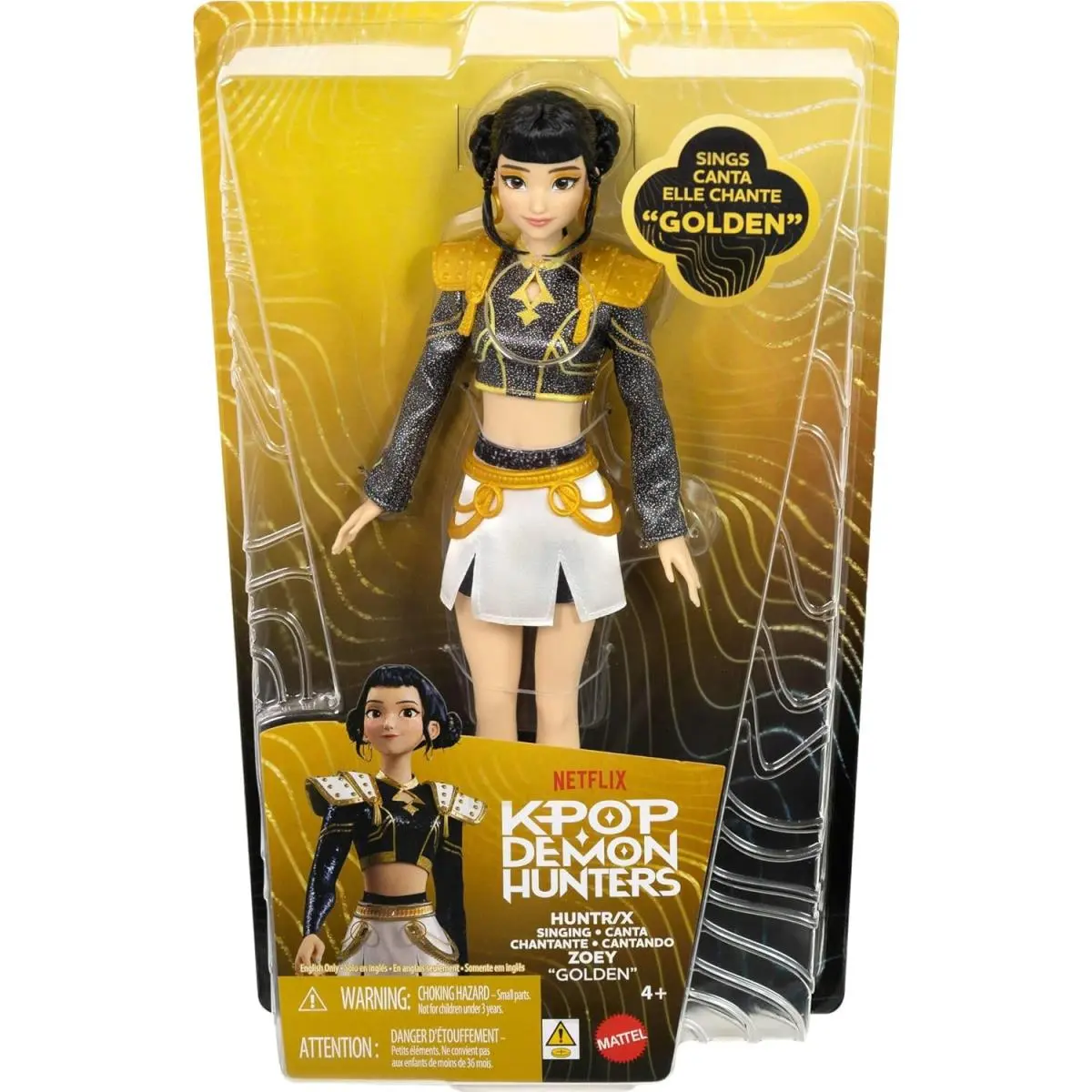 Huntr/x Zoey 12-Inch Singing Doll Sings Canta `golden` Performance - Gold