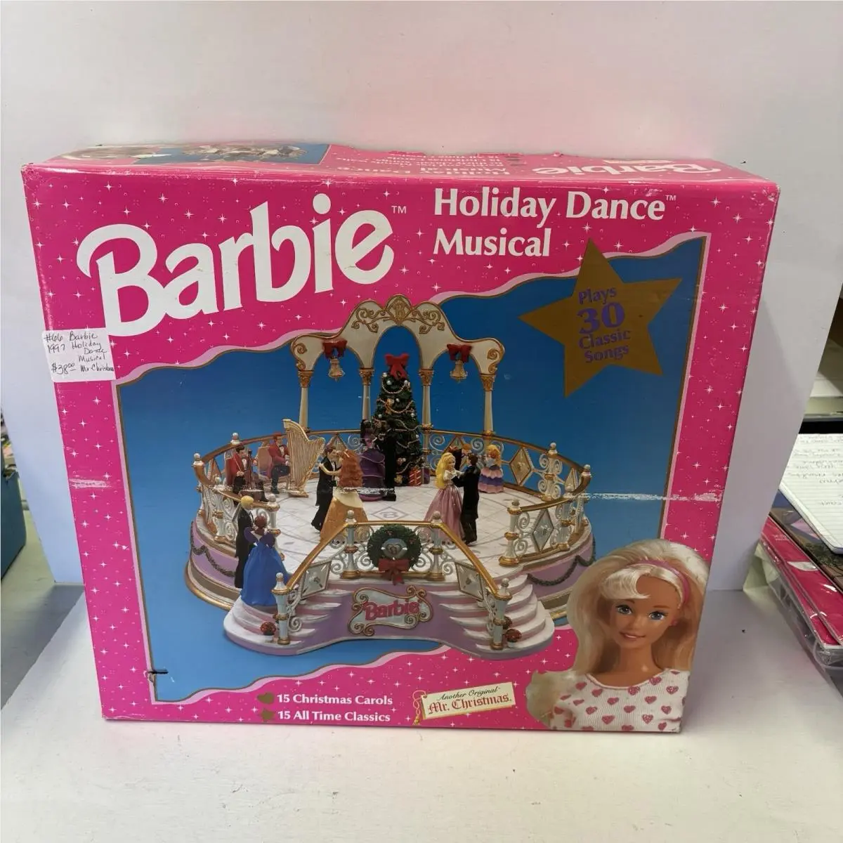 Vintage 1997 Mr. Christmas Barbie Holiday Dance Musical Animated Waltz Set