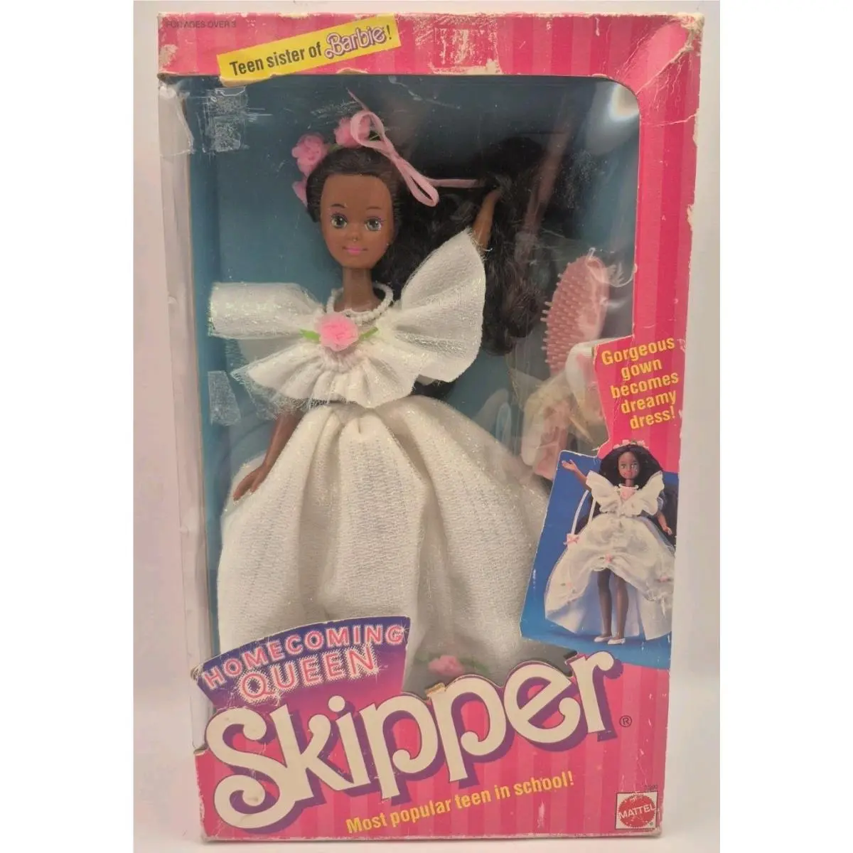 1988 Homecoming Queen Skipper African American Doll 2390 Barbie`s Teen