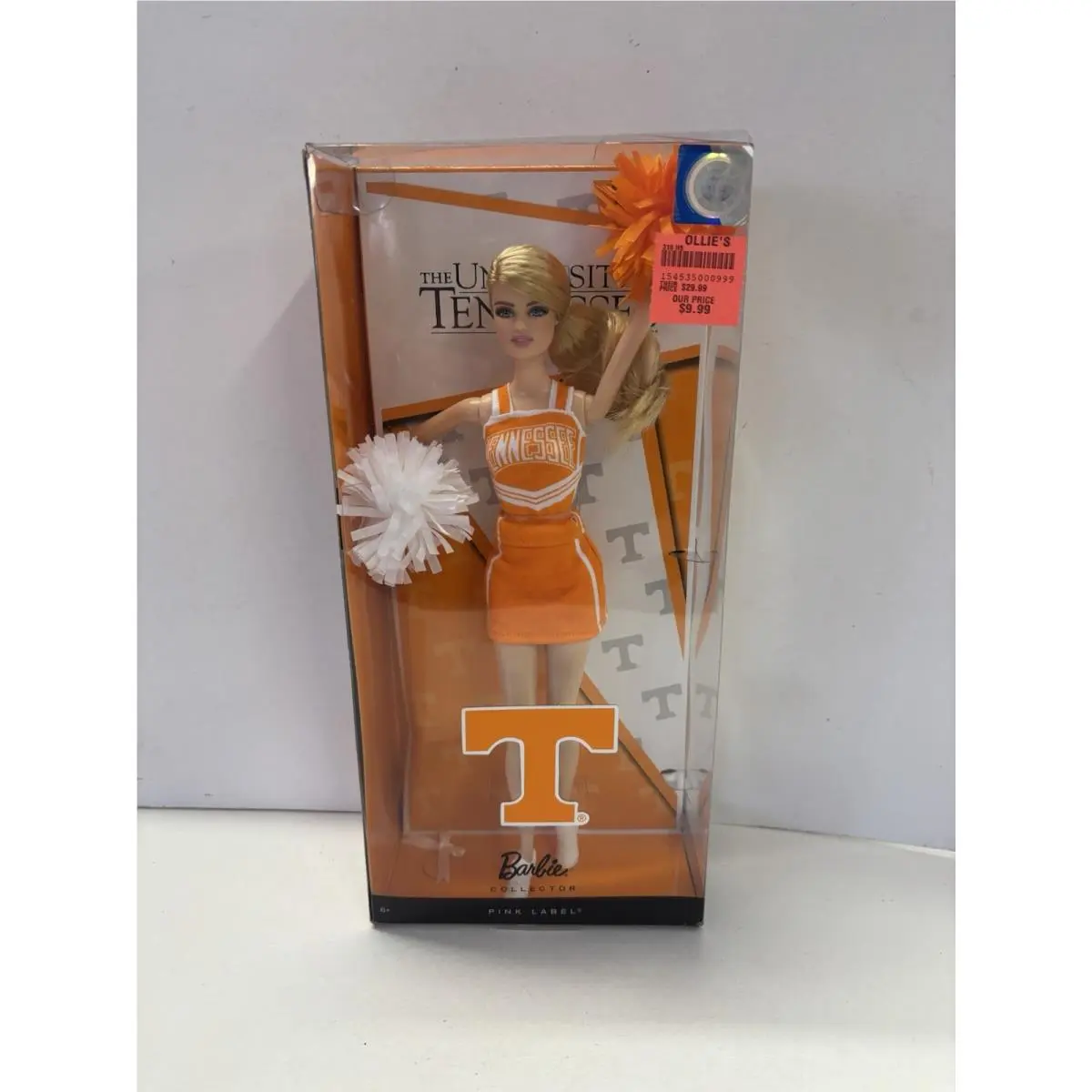 University of Tennessee Cheerleader Barbie Collector Pink Label Go Vols Nrfb