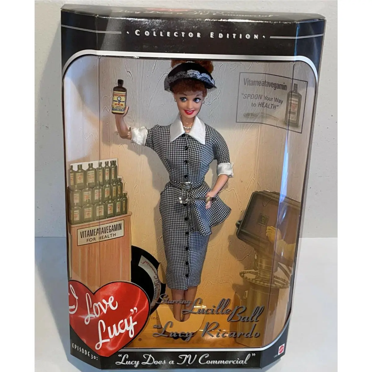 1997 I Love Lucy Does TV Commercial 30 Vitameatavegamin Barbie Doll 17645