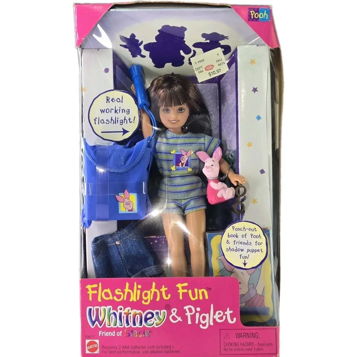 1997 Barbie Flashlight Fun Whitney Doll Piglet by Mattel 19671 Vintage
