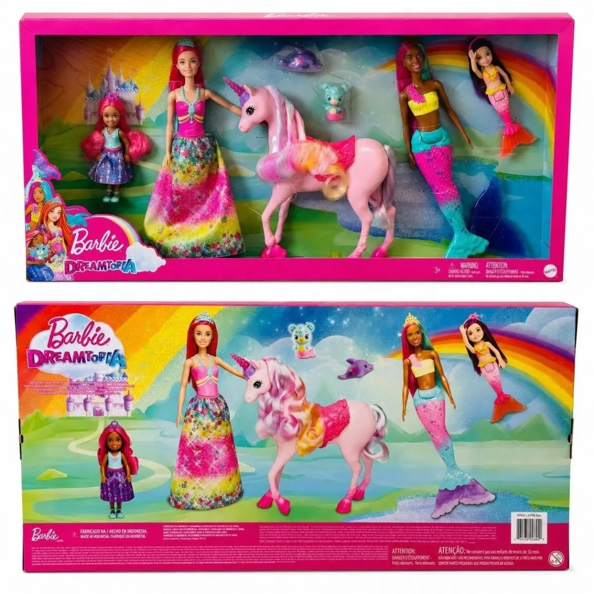 Barbie Dreamtopia 8pc Gift Set Princess Mermaid Dolls Unicorn and Pets Costco