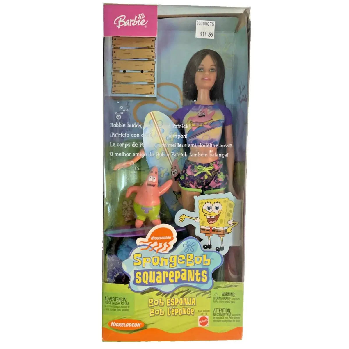 Vtg Mattel Barbie Doll Loves Spongebob Squarepants 2003 Nickelodeon Edition
