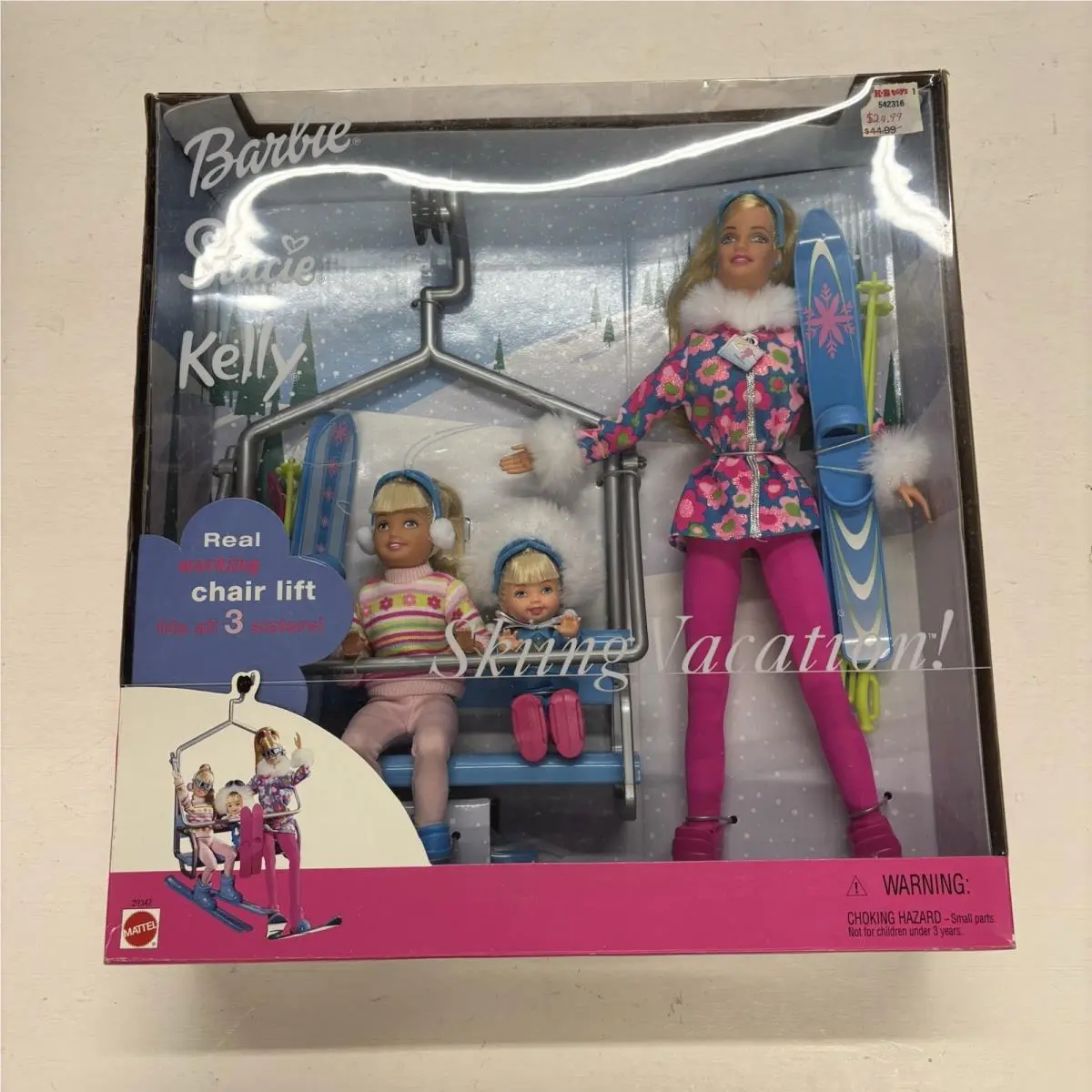 Barbie Stacie Kelly Skiing Vacation Doll Set w Working Chair Lift 2000 by Mattel